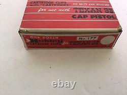 12 Clips NOS (1) Box Rare Hubley Colt 38 & Texan 38 Brass Cap Gun Bullets