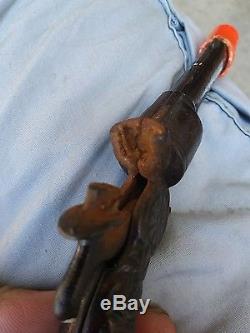1800's Antique Cast Iron Ives or Stevens Toy Cap Gun UNTOUCHED ORIGINAL -WORKS