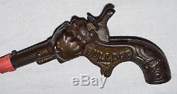 1887 IVES BULLDOG Cast Iron Cap Pistol, Figural Cap Gun