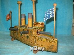 1890 BOSTON GUN BOAT by Reed paper lithograph 19 War Ship Strong litho Boat