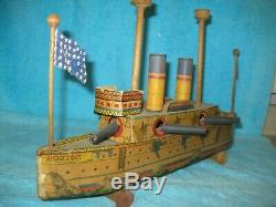 1890 BOSTON GUN BOAT by Reed paper lithograph 19 War Ship Strong litho Boat