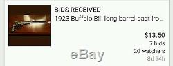 1923 Buffalo Bill long barrel cast iron cap gun