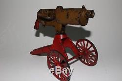 1930's Grey Iron Cast Iron Machine Gun on Wheels, Original