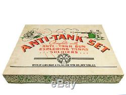 1940's MARX ANTI-TANK PLAY SET COMPLETE IN BOX EXPLODING TANKS TARGETS AMMO GUN