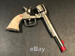 1945 Long Tom Kenton Cap Gun Nickel Cast Iron Antique Mint Unfired h15