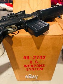 1950S MARX US WEAPON SYSTEMS AR-15 ASSAULT RIFLE MACHINE GUN SCOPE RARE With BOX