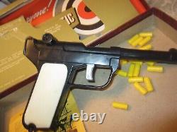 1950'S RARE Vintage WES-KO Toy Luger Plastic Pellet Gun PELLETS AND BOX EXC