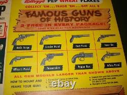 1950 Vintage Kellogg's Pep Wheat Flakes Cereal Box-great Graphics, Toy Gun Ad