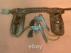 1950's CLASSY Holster with chrome plated Roy Rogers cap guns by George Schmidt