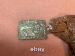 1950's CLASSY Holster with chrome plated Roy Rogers cap guns by George Schmidt