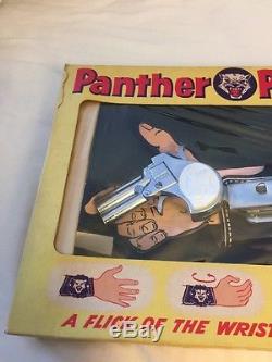 1950's HUBLEY Panther Double Barrel Derringer Toy Cap Gun & Wrist Holster -NEW