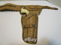 1950's LESLIE HENRY GENE AUTRY CHAMPION CAP GUNS WithSTUDDED LEATHER HOLSTER