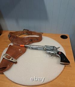 1950's Nichols Stallion 45 Mark II Cap Gun Toy w /Leather Texas Ranger Holster