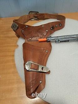 1950's Nichols Stallion 45 Mark II Cap Gun Toy w /Leather Texas Ranger Holster