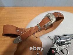 1950's Nichols Stallion 45 Mark II Cap Gun Toy w /Leather Texas Ranger Holster