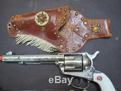 1950's Nichols pair of 45 Stallion mark 2 toy gun pistols w 4 bullets & holster