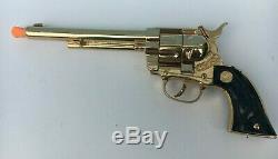 1950's RARE Hubley COWBOY CLASSIC Die Cast CAP GUN in GOLD FINISH NM -Unfired