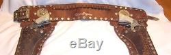 1950's Roy Rogers Kilgore Cap Guns with Roy Rogers Studded Double Holster Nice