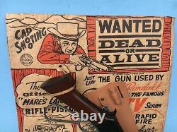 1958 Marx WANTED DEAD Or ALIVE Steve McQueen 17 MARES LAIG Cap Gun Display CARD