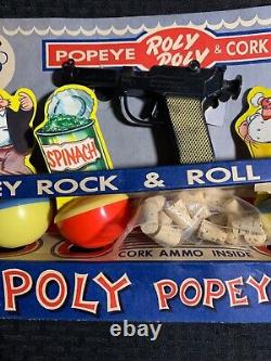 1958 POPEYE ROLY POLY TARGET Cork Gun Game Toy VF+/FN Knickerbocker in Display
