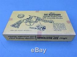 1959 Carnell Bat Masterson Cap Gun Revolving Cylinder With Exc. Repro. Box