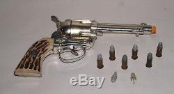  1960'S MATTEL SHOOTIN SHELL FANNER CAP GUN With EXTRA BULLETS & SHELLS
