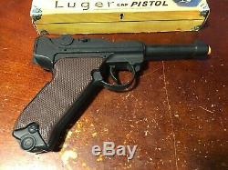 1960's LONE STAR 9MM LUGER CAP GUN withHARD TO FIND BOX -NICE LOOK