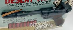 1960's Marx Toys Desert Patrol Toy Cap Gun Luger Pistol & Silencer No. 175 NEW