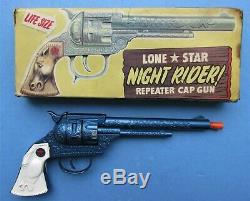 1960's Nm 10 1/2 English Lone Star Night Rider Cap Gun With Vg Box