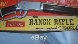 1960s MARX JOHNNY WEST FULL SIZE CHILD'S RIFLE EXCELLENT WORKING ON CARD! Gun