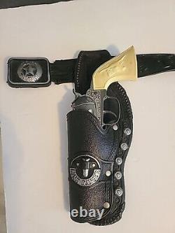 1960s Mattel Lone Ranger Silver Two Cap Gun & Holster Set