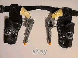 1960s Mattel Lone Ranger Silver Two Cap Gun & Holster Set