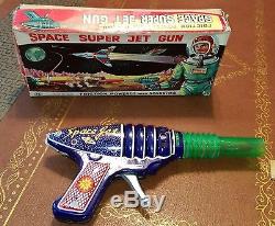 1960s Space Super jet gun friction Vintage Toys made in Japan in box tin toy lot