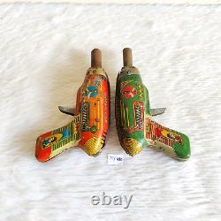 1960s Vintage Kranti Space Sparking Gun Tin Toy 2 Pcs Decorative Props TOY430