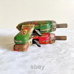 1960s Vintage Kranti Space Sparking Gun Tin Toy 2 Pcs Decorative Props TOY430