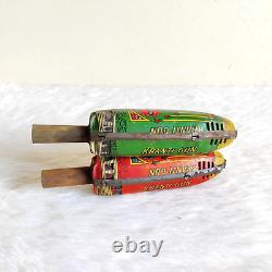 1960s Vintage Kranti Space Sparking Gun Tin Toy 2 Pcs Decorative Props TOY430