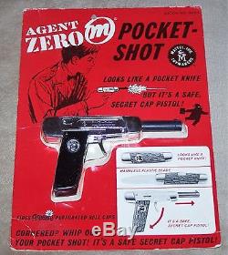 1965 MATTEL AGENT ZERO M Pocket Shot CAP GUN MINT ON CARD