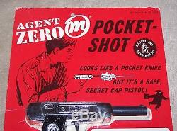 1965 MATTEL AGENT ZERO M Pocket Shot CAP GUN MINT ON CARD