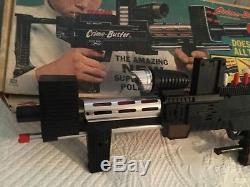 1965 Topper Toys Working Crime Buster Police Toy Gun withOriginal Box & Accessory