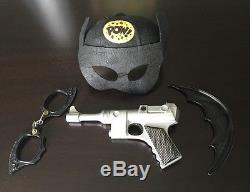 1966 Ideal Batman Utility Belt Bat Gun Launcher, Batarang, Bat-cuffs, Beanie