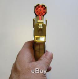 1 New Gold Toy Cap Gun 7 Police Pistol Detective Revolver Fires 8 Ring Caps