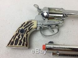 2 Mattel Fanner Shootin Shell Toy Cap Gun Pistols In Original Box Holster Belt