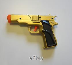 2 New Gold Toy Cap Guns 7 Police Pistol Detective Revolver Fires 8 Ring Caps
