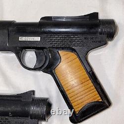 2 Vintage 1970's Echo Gun Electronic Sound Toy Gun Pistol Pair Made in Taiwan