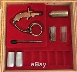 (2) Vintage Germany Pinfire Toy Cap Gun Engraved 2mm + Shells In Original Box