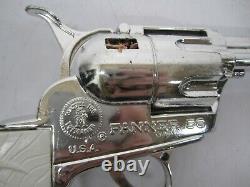 2 Vtg Mattel Fanner 50 Impala Grip Toy Cap Gun Pistol & Dual Holster Belt