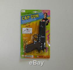 3 New Black Toy Cap Guns 7 Police Pistol Super 007 Revolver Fires 8 Ring Caps