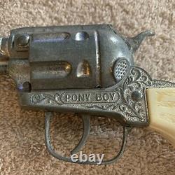 3 Vintage Western Toy Cap Guns Roy Rogers, Pony Boy & Texan Jr