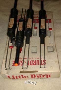 4 Vintage 1950s Mattel Toy Little Burp Machine Guns on Store Display Box NOS