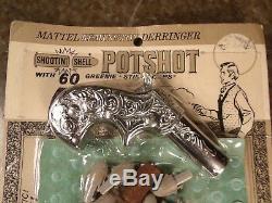 59 Mattel Remington Derringer Shootin' Shell POTSHOT Toy Cap Gun MINT in PACKAGE